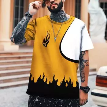 2022 мужская рубашка, эксклюзивный дизайн, модная новая одежда, модная футболка с 3D принтом, верхняя одежда с круглым вырезом, брендовая одежда, супер размер 5XL XS
