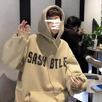 2022 Мужская толстовка с капюшоном для пары большого размера - модная бархатная куртка осень/зима плюс L хаки