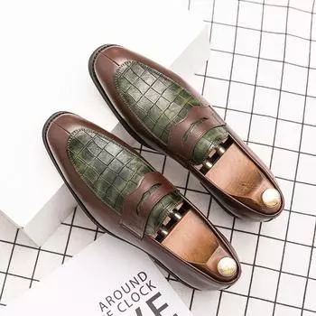 2022 мужские офисные модельные туфли, повседневная обувь, кожаные лоферы для мужчин, мокасины для вождения, удобные модные туфли без шнуровки для вечеринок 38