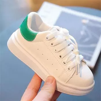 2022 Новая детская обувь, легкие кроссовки, белые дышащие туфли для мальчиков и девочек, детская модная спортивная обувь, универсальная обувь на плоской подошве 21 чёрный