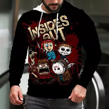 2022 Новая мода фильм ужасов унисекс женские черные толстовки с капюшоном Хэллоуин Майкл Майерс пуловер с 3D принтом оверсайз спортивный костюм 2XL