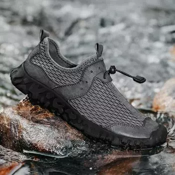 2022 новейшая летняя мужская обувь повседневная обувь для отдыха на природе мужские сандалии из натуральной кожи нескользящие дышащие сетчатые кроссовки мужские пляжные сандалии 38