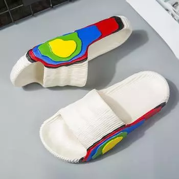 2022 новейшая мода радужные пенные тапочки мужские и женские летние мягкие тапочки из ЭВА для дома на плоской подошве женские размеры 33-45 парные тапочки для дома 36