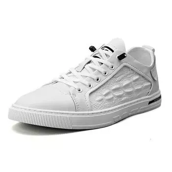 2022 Новейшая мужская обувь Повседневные кожаные белые кроссовки Высококачественные мужские туфли ручной работы Модные туфли на плоской подошве со шнуровкой Формальные оксфорды 38