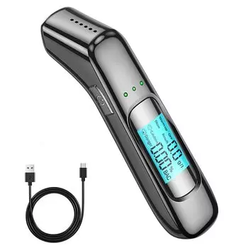 2022 новейший светодиодный цифровой датчик алкоголя с высокой точностью считывания дыхания, алкоголя, высокого полупроводникового USB, коммерческий светодиодный датчик алкоголя с высокой автоматической подачей, черный, модель, тестер,
