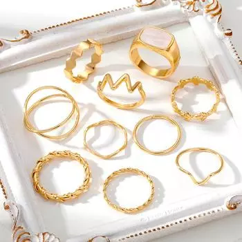 2022 Новое простое очаровательное женское вечернее индивидуальное элегантное кольцо с температурой Благородное кольцо Модный комплект колец Простое кольцо Универсальное кольцо для девочек Роскошная элегантность золотой