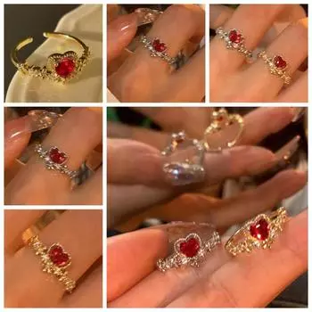 2022 Новое Роскошное Элегантное Кольцо Для Девочек, Регулируемое Кольцо Размера Открытия, Благородный Подарок, Пара, Фиксированное Кольцо-жетон, Рождественское Модное Очаровательное Женское Кольцо, Подарок золотой