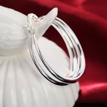2022 Новые серьги-кольца из серебра 925 пробы 40 мм для женщин, модные ювелирные изделия, подарки