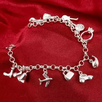 2022 Новые серебряные браслеты-подвески 925 пробы для женщин, свадебные украшения
