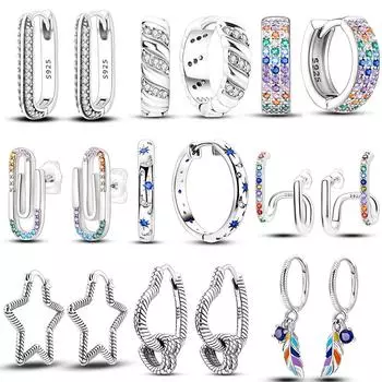 2022 новые трендовые серьги-кольца со сверкающими галактиками, звездами, луной и синим цирконием для женщин и девочек, серебряный цвет, модные роскошные ювелирные изделия