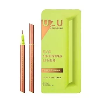 [2022 Новый цвет] UZU BY FLOWFUSHI Eye Opening Liner [Светло-коричневый] Жидкая подводка для глаз, смываемая горячей водой, без спирта, без красителей, гипоаллергенная