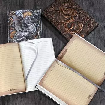 2022 Новый Динозавр Летающий Дракон Книга Металлическая Ретро Обложка Дневник Тетрадь Студенческий Модный Блокнот Канцелярские Офисные Тетрадь Школьные Принадлежности A5 античная латунь