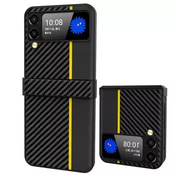 2022 Новый кевларовый чехол из углеродного волокна для Samsung Galaxy Z Flip 4 3 5g, антидетонационный роскошный чехол для Galaxy Z Flip3 Flip4 Flip4 красный