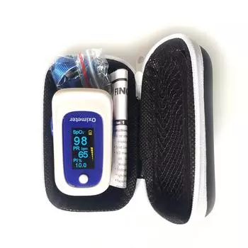 2022 Новый защитный ящик для оксиметра Eva, черный вариант с оксиметром и аккумулятором, водонепроницаемая портативная медицинская сумка, чехол для хранения оксиметра на палец oximeter