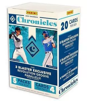 2022 Panini Chronicles Baseball Blaster Box 5 упаковок в коробке 4 карточки в упаковке 20 коллекционных карточек в - - - коробке.