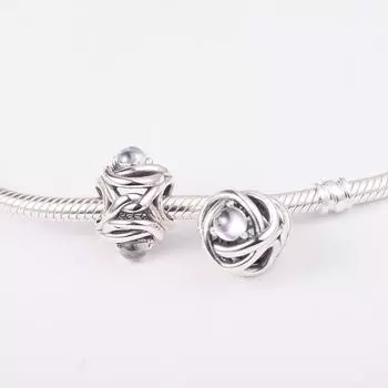 2022 подарок на день Святого Валентина, прозрачный круг вечности, подвески из стерлингового серебра 925 пробы, хрустальные бусины, подходят для европейских браслетов, DIY ювелирных изделий