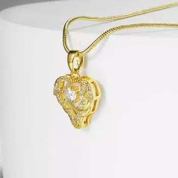 2022 простое роскошное женское ожерелье, модное элегантное кулон в форме сердца, ручная работа, бесцветная очаровательная женская цепочка для свитера золотой