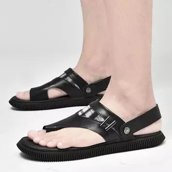 2022 Ретро сандалии Мужская летняя пляжная повседневная обувь из натуральной кожи Шлепанцы-гладиаторы Мужские уличные тапочки Мужская роскошная обувь 42