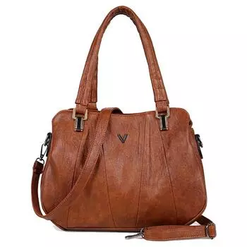 2022 Ретро женские кожаные сумки трехслойные карманные женские сумки-мессенджеры женская роскошная сумка на плечо модная повседневная женская сумка-тоут 29cm 14cm 23cm синий