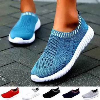 2025 сетчатые кроссовки женские повседневные туфли модные кроссовки женские балетки слипоны носки кроссовки 43 белый