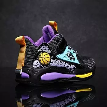 2022 Спортивная обувь для мальчиков Баскетбольная обувь Детские кроссовки Модные кроссовки 30 белый