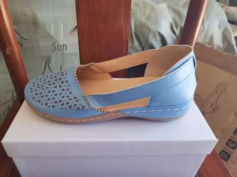 2022 Spring/Summer Women s Plus Size Round-Toe Wedge Heel Sandals 38