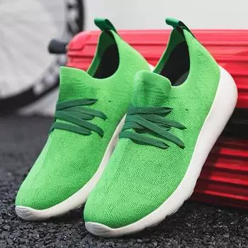 2022 Стильные зеленые мужские летние кроссовки, повседневные высококачественные спортивные носки, кроссовки, мужские дышащие кроссовки для ходьбы, женские кроссовки 37