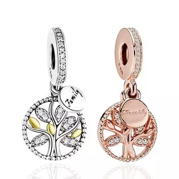 2022 тренд, изысканное генеалогическое дерево, серебряный цвет, подвеска для женщин, браслет, подвеска, оригинальные бусины, сделай сам, модные ювелирные изделия