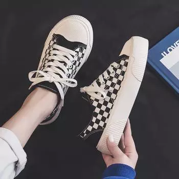 2022 Весна и лето Женская обувь Холст Уличная мода Повседневная ходьба Вулканизированная обувь 35 чёрный