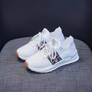 2022 Весна Новая мода Женские кроссовки Дышащая сетка Спортивная теннисная обувь Бег Вулканизированная обувь 35 белый