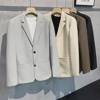 2022 Весна/Осень Британский Стиль Молодежный Non-Iron Slim Fit Повседневный Пиджак Для Мужчин 2XL коричневый