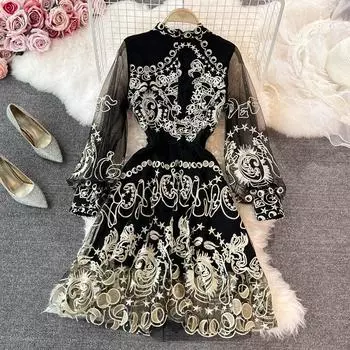 2022 Весна Осень Зима Новые женские платья S чёрный