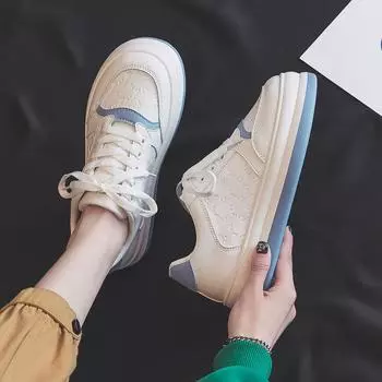 2022 Весна Женская Белая обувь Мода Шнуровка Платформа Обувь Открытый Повседневный Спорт Вулканизированная обувь 35