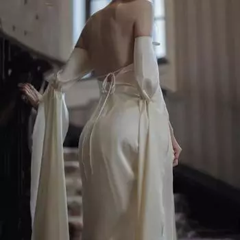 2022 весеннее платье миди с пятном, вечернее женское вечернее платье с длинным рукавом, тонкое элегантное облегающее платье, цельное платье, корейская мода S слоновая кость