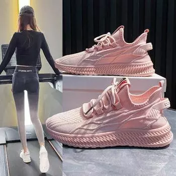 2022 весенние новые летающие тканые сетчатые кроссовки корейской версии, спортивные модные повседневные студенческие кроссовки 35 белый