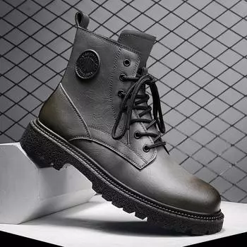 2022 зимние теплые мужские уличные зимние ботинки модная мотоциклетная обувь повседневная мужская обувь из натуральной кожи оригинальный дизайн Botas 39