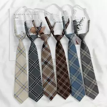 2022 Женский японский студенческий стиль, популярный популярный галстук в стиле JK, корейский темпераментный милый галстук, британский стиль, классический галстук в стиле ретро, High Street 32*7cm абрикосовый