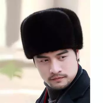 2022 зимний мужской топ из натурального норкового меха, шапка-бомбер из натуральной куницы, теплые черные, коричневые шапки, лучший подарок для папы Gorras 55cm-57cm коричневый