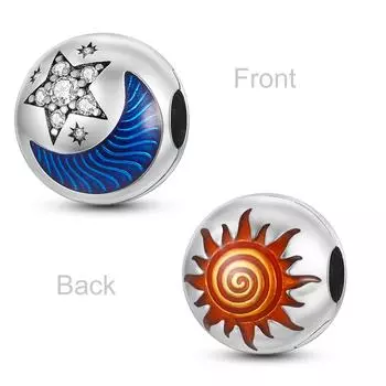 2022 Звезда Луна Солнце 925 Серебро Круглые Бусины Подходит Оригинальный Модный Браслет-Цепочка Diy для Подвески Pulseras Изготовление Ювелирных Изделий
