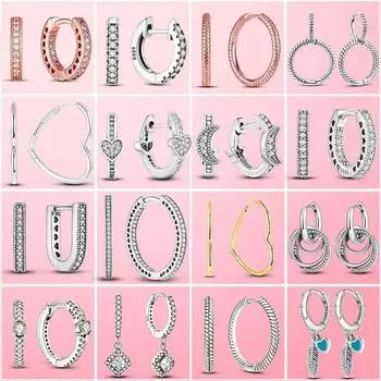 2023 925 Серебряное Сердце Cz Циркон Круглый Цветок Ромашки Трио Серьги-гвоздики для Женщин Серебро 925 Оригинальные Модные Ювелирные Изделия чёрный