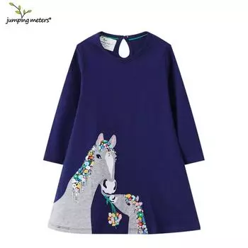 2023 Autumn European & American Style Long Sleeve Knitted A-line Dress for Girls 2T height 80-90 cm