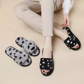 2023 Autumn Fairy-Style Women s Outdoor Furry Slippers - Five-Star Comfort, Air-Conditioned & Lazy Style Cotton Footwear. EU 38-39 / US 7-8