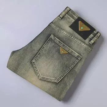 2023 Autumn Men s Slim Fit Retro Jeans - Youthful Korean Style, Elastic, Trendy 30