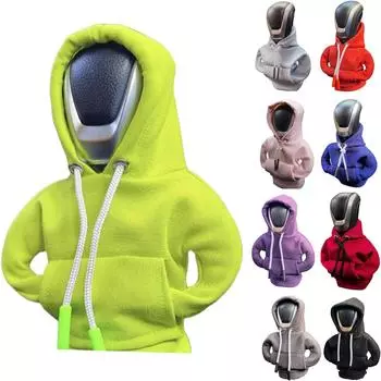 2023 Автомобильная толстовка с переключением передач, крышка переключения передач, украшение ручки подходит для ручного автоматического универсального автомобильного рычага переключения передач, декор интерьера чёрный