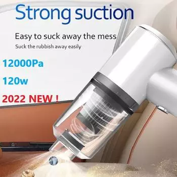 2023 Автомобильный домашний беспроводной пылесос 12000pa Мощный пылесос Мини-портативный ручной зарядный автоматический пылесос высокой мощности белый
