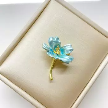 2023 Blue & Pink Cherry Blossom Brooch: Exquisite High-End Floral Pin for Women