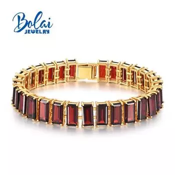 Большой широкий браслет из натурального красного граната, драгоценный камень, серебро 925 пробы, ювелирные украшения для женщин, драгоценный подарок для мамы 19cm красный