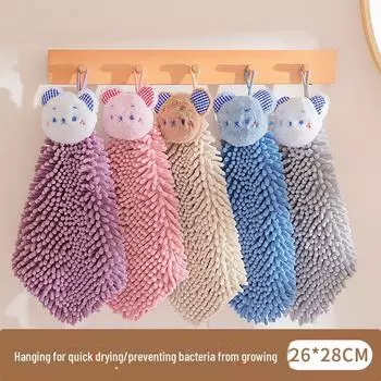 2023 Быстросохнущее полотенце для рук с рисунком медведя из синели для кухни и ванной комнаты 26*28