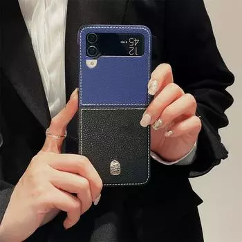 2023 чехол с рисунком личи для Samsung Galaxy Z Flip 4 3 5g, модный противоударный чехол из Южной Кореи, противоударные чехлы для Flip3 Flip4 Flip4 светло-синий