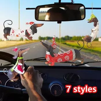 2023 Christmas Tree Pendant Cute Puppy Acrylic Dog Drop Ornament New Year Festive Party Supplies Room Decoration Xmas Gift